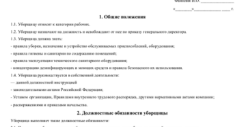 Должностные обязанности уборщицы в садике Должностные обязанности уборщицы в садике